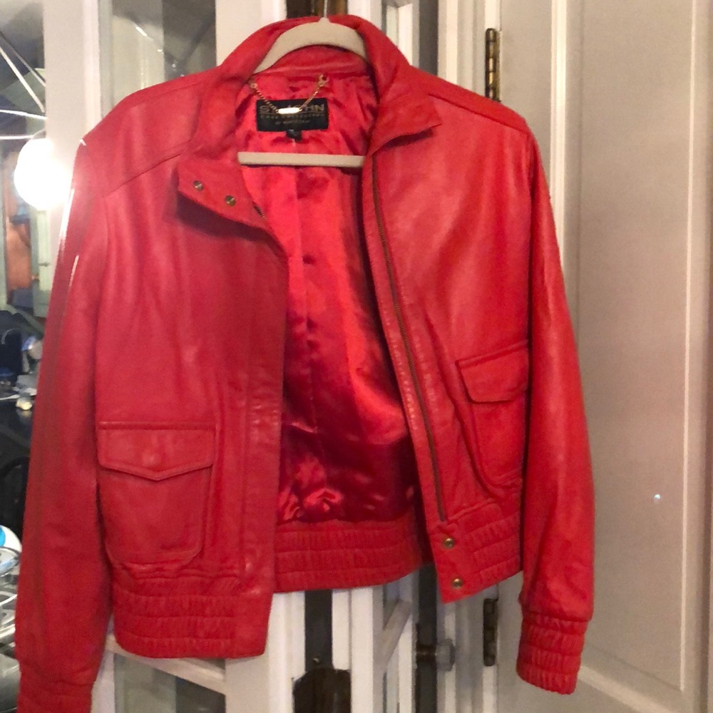 Beautiful red soft leather St. John